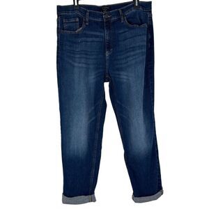 Banana Republic Whiskered Dark Denim Girlfriend Jeans Womens 14 Hi-Rise Casual